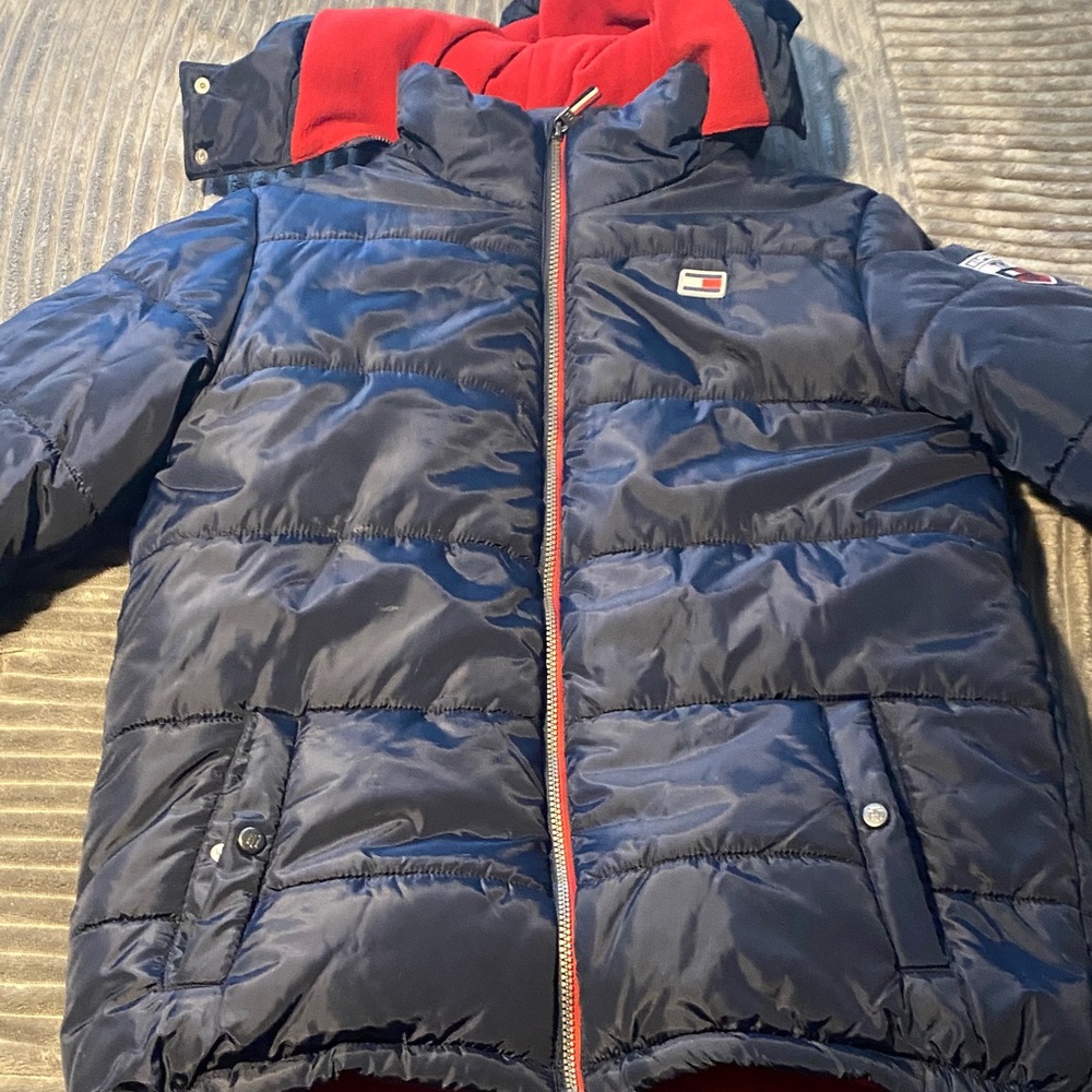 Tommy Hilfiger Kids Puffer Jacket in Blue and Red